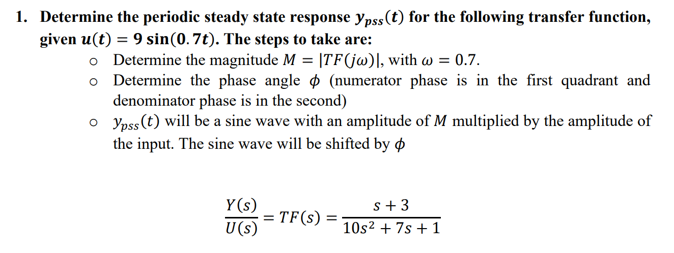 Solved O 1. Determine the periodic steady state response | Chegg.com
