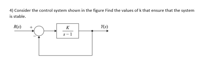 Solved 4) Consider the control system shown in the figure | Chegg.com