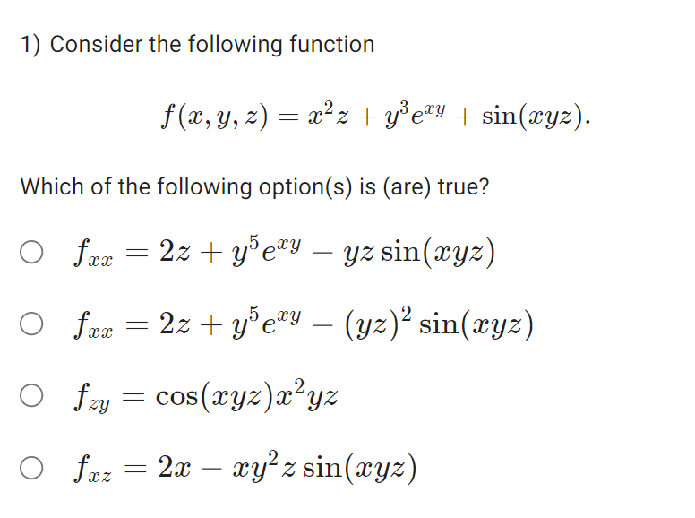 Solved 1) Consider The Following Function | Chegg.com