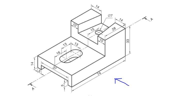 Solved Draw the sectional Front view and top view of | Chegg.com