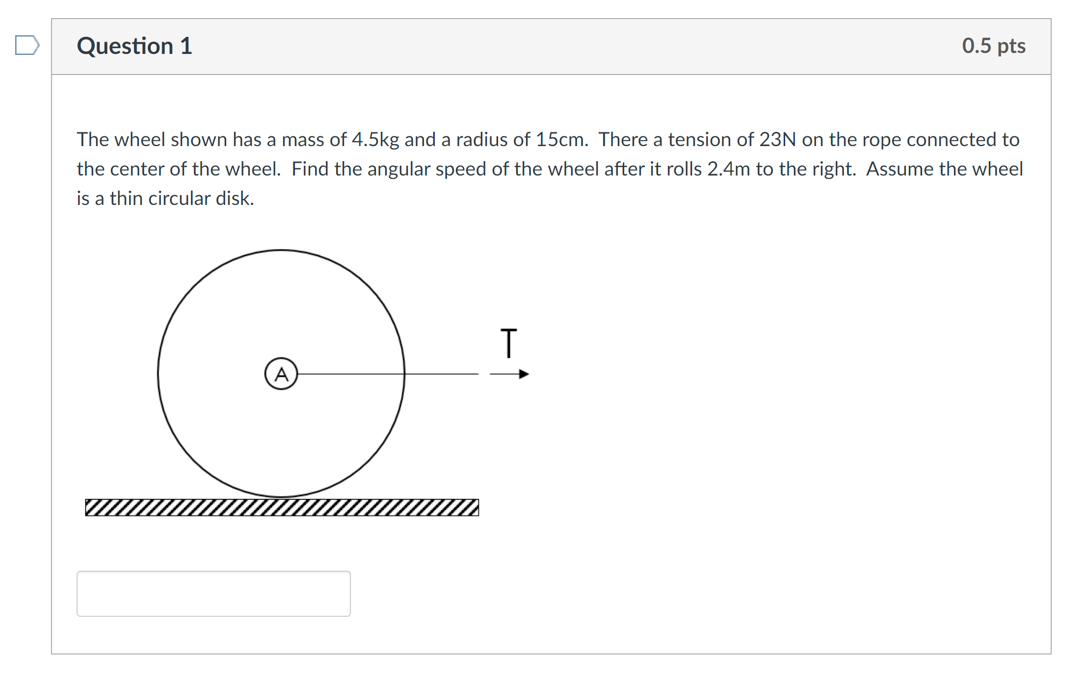 Solved The wheel shown has a mass of 4.5 kg and a radius of | Chegg.com