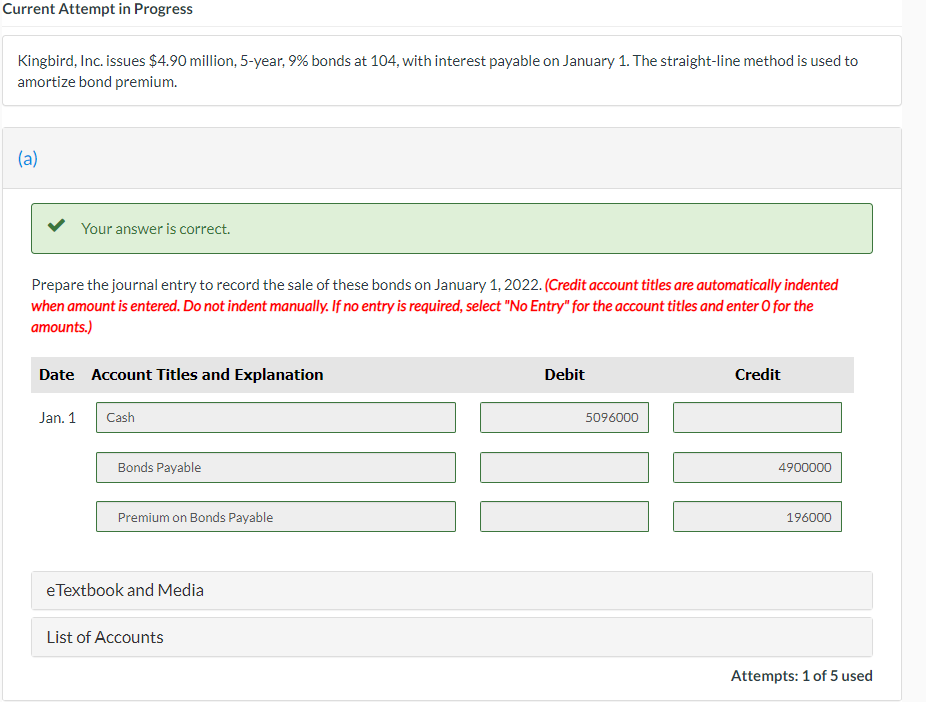 Solved (b) Your answer is partially correct. Prepare the