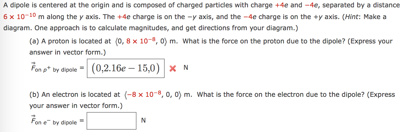 Solved A dipole is centered at the origin and is composed of | Chegg.com