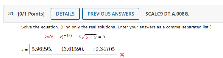 Solved 31. [0/1 Points] DETAILS PREVIOUS ANSWERS SCALC9 | Chegg.com