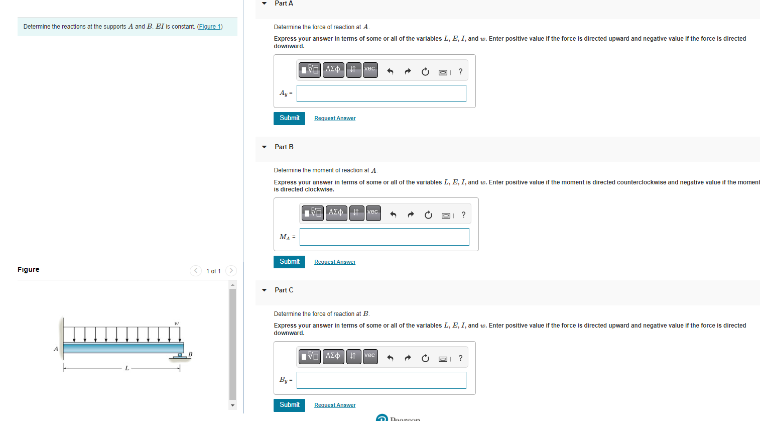 Solved Determine The Reactions At The Supports A And B.EI Is | Chegg.com