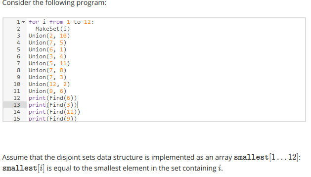 Solved Consider the following program 1, for i from 1 to 12: | Chegg.com
