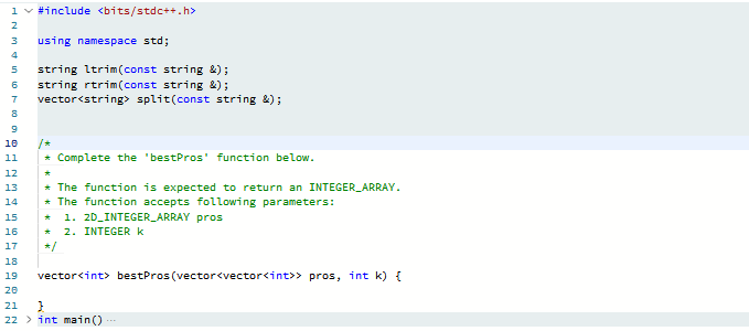 1 v #include <bits/stdc++.h> 3 using namespace std; string Itrim(const string &); string rtrim(const string &); vector<string