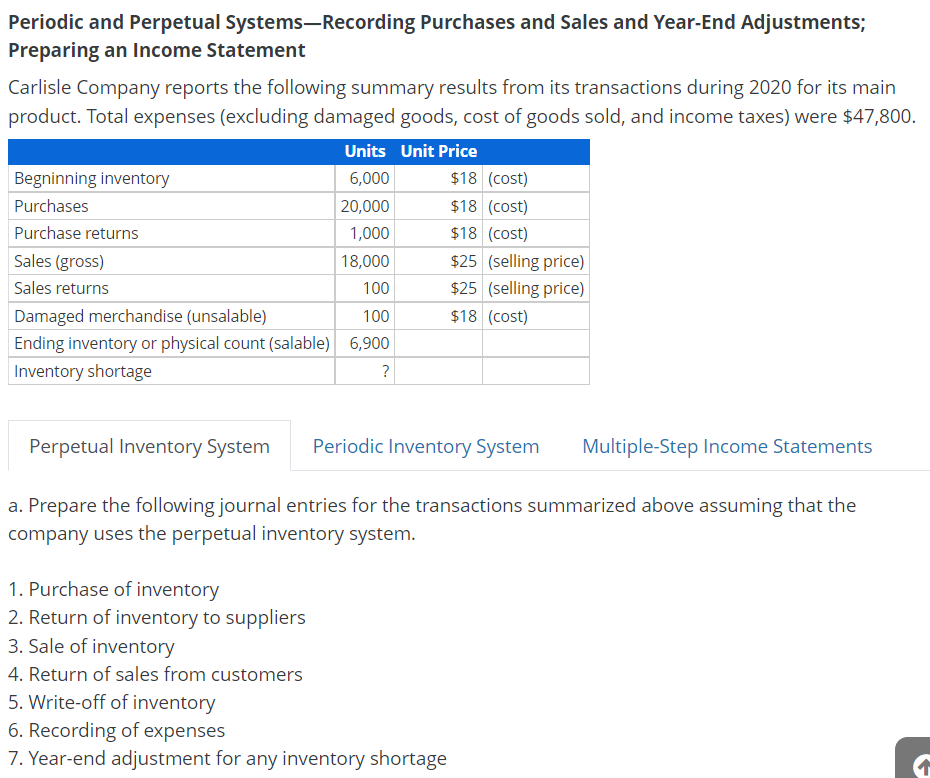 Solved Periodic and Perpetual Systems—Recording Purchases | Chegg.com