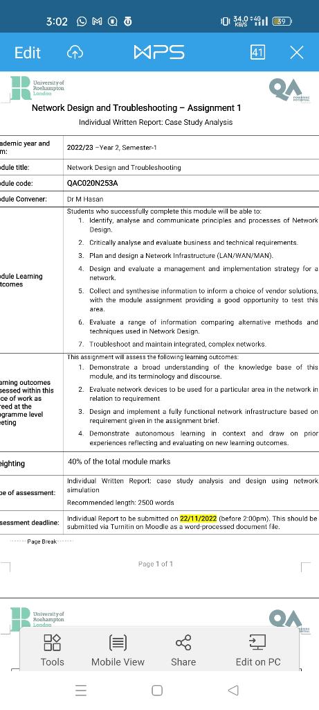 Solved Network Desian and Troubleshootina - Assianment | Chegg.com