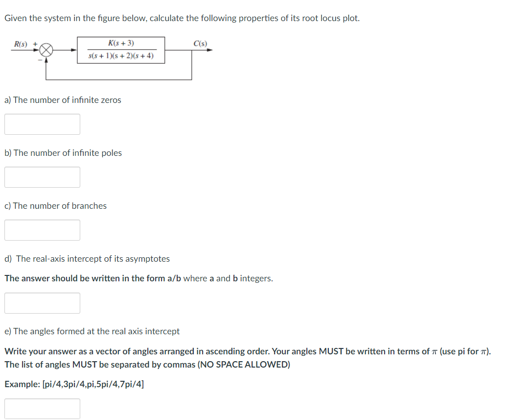 Solved Given the system in the figure below, calculate the | Chegg.com