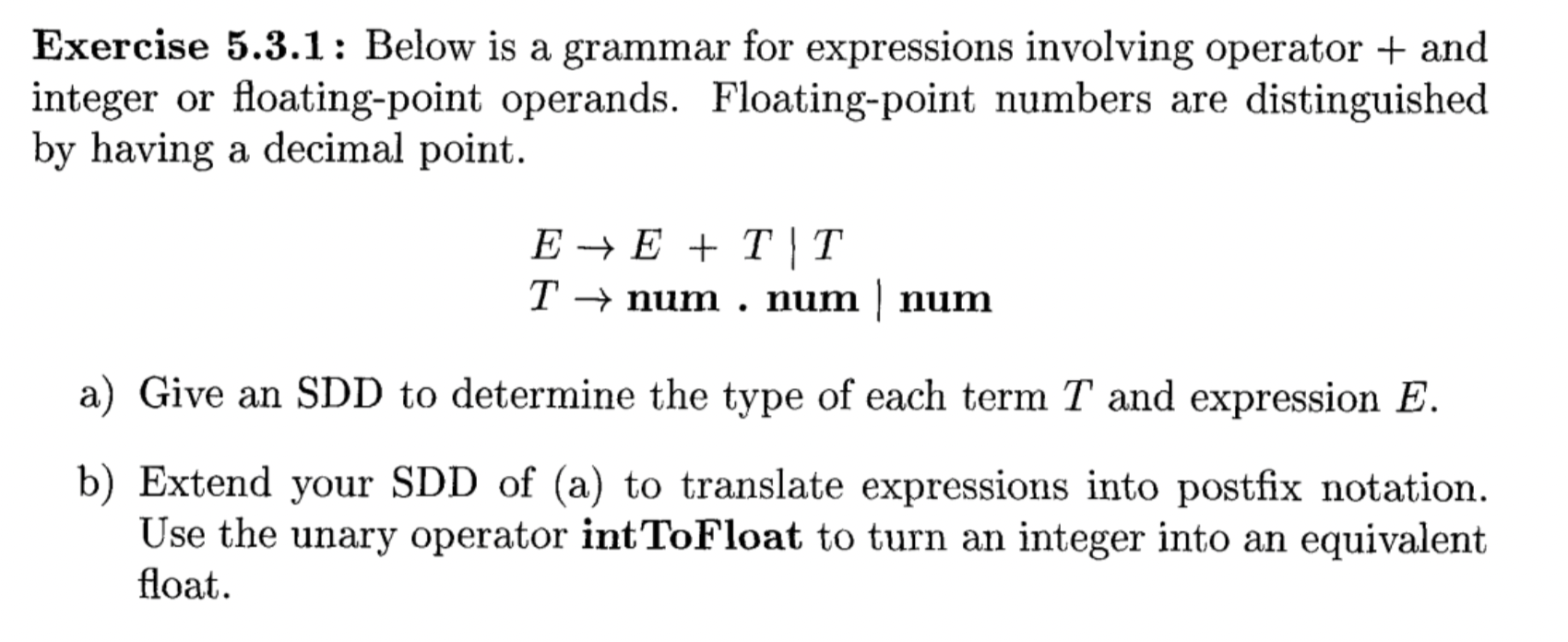 Solved Exercise 5.3.1 Below is a grammar for expressions