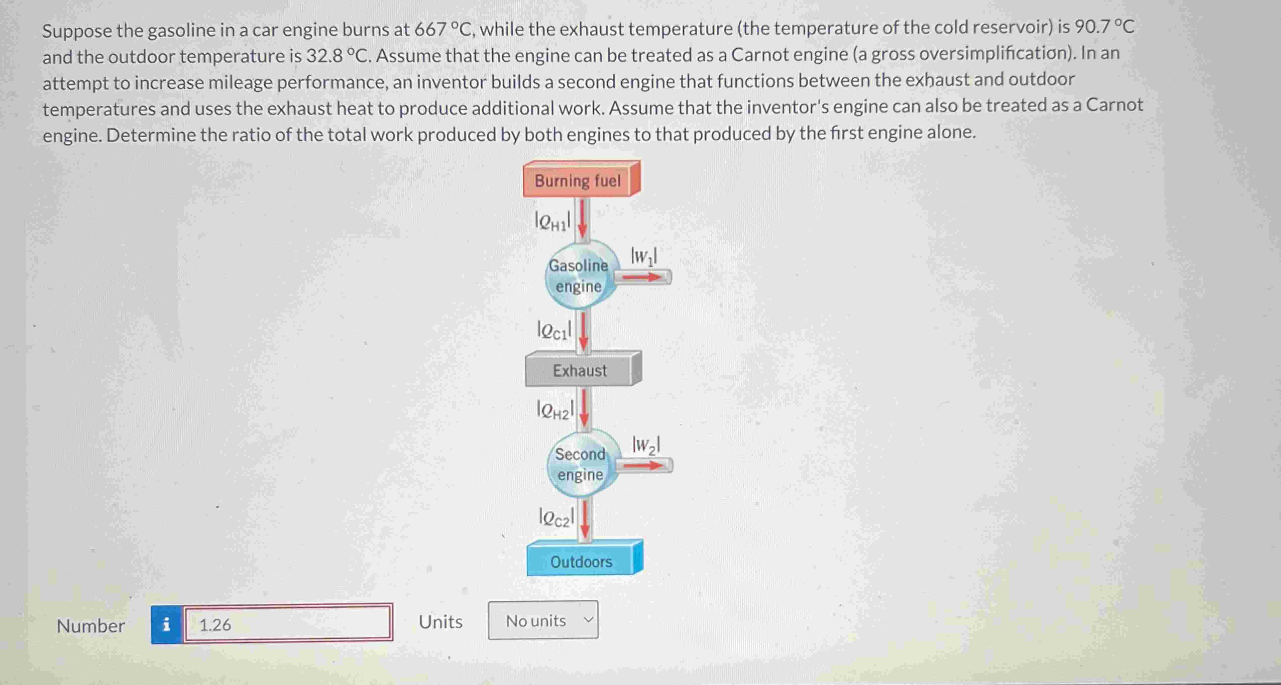 Solved Suppose the gasoline in a car engine burns at 667°C,