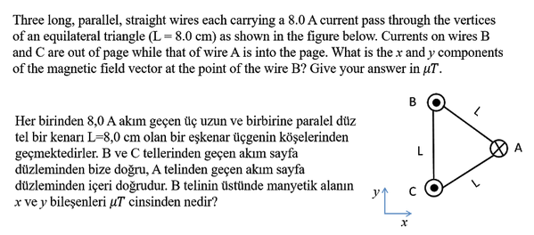 Solved Three Long, Parallel, Straight Wires Each Carrying A | Chegg.com