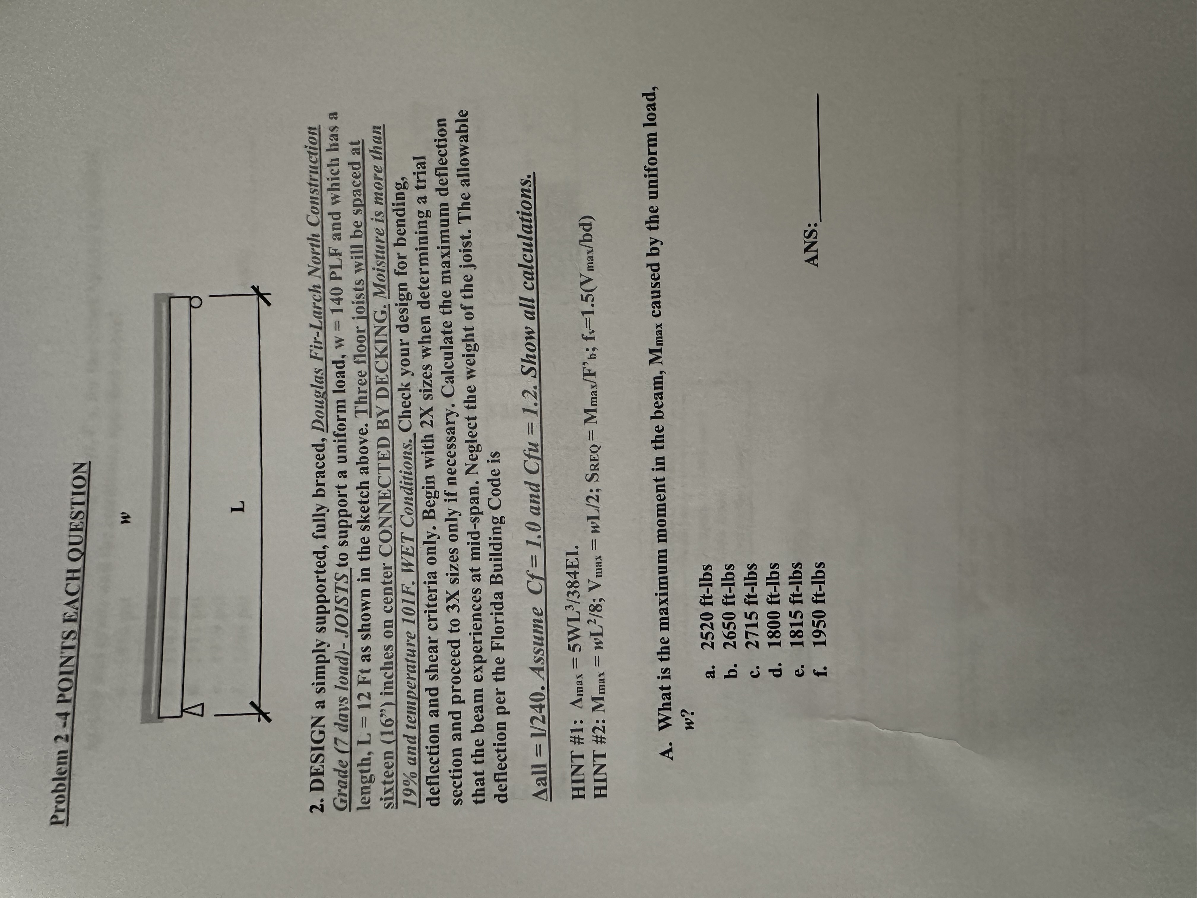 Solved Problem 2 -4 POINTS EACH QUESTION 2. DESIGN A Simply | Chegg.com