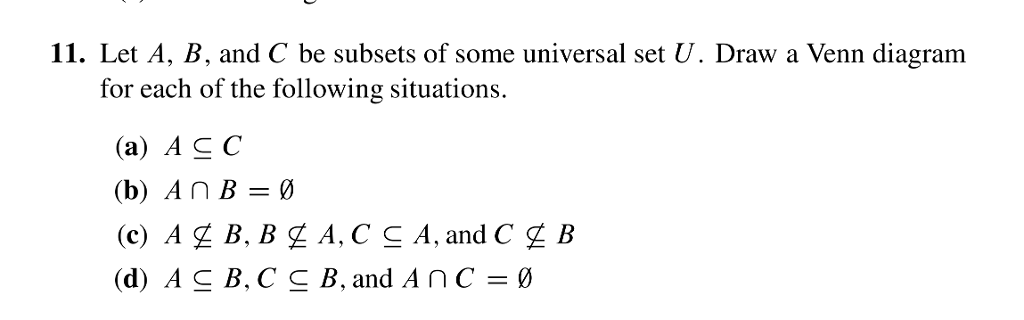 Solved 11. Let A, B, And C Be Subsets Of Some Universal Set | Chegg.com