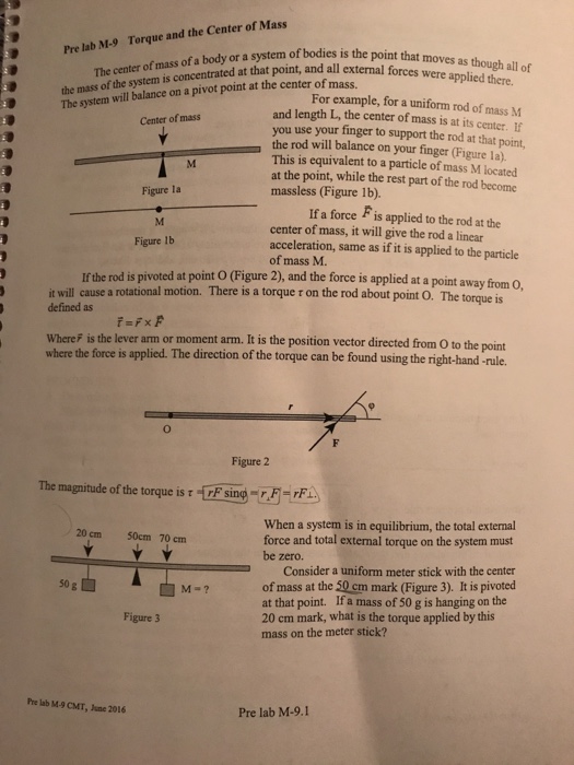 Solved Torque and the Center of Mass The center of mas of a | Chegg.com