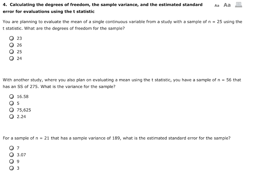 calculating sample size from degrees of freedom