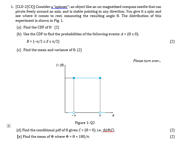 Solved 1. [CLO-2(C3)] Consider a spinner