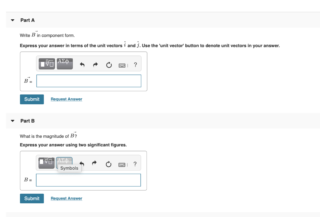 Solved For the three vectors shown in (Figure 1), A + B+C = | Chegg.com