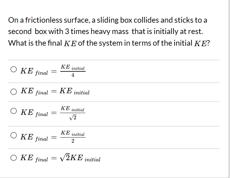 Sliding Box Problem Solved On a frictionless surface, a sliding box collides and | Chegg.com