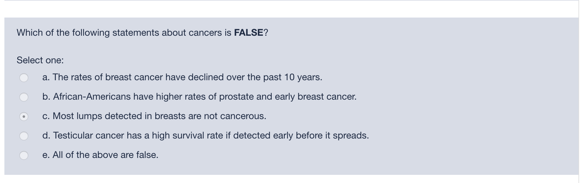 Solved Which Of The Following Statements About Cancers Is | Chegg.com Solved Which Of The Following Statements About Cancers Is | Chegg.com