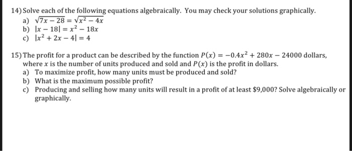 Solved 14) Solve each of the following equations | Chegg.com