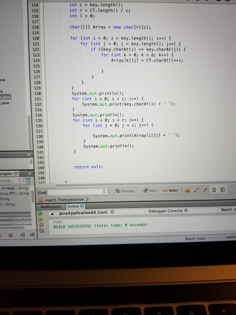 java - encoding or decoding a text: problem displaying... public String Decrypt(String key, String CT) 107 108 | Chegg.com