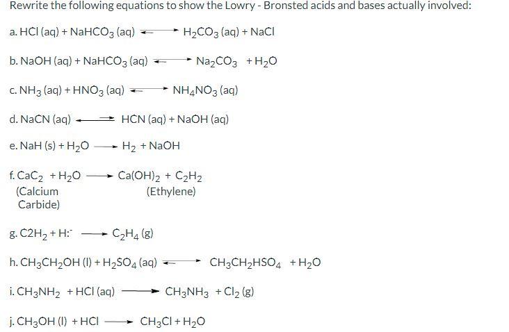 Solved I need help with writing these chemical equations Chegg