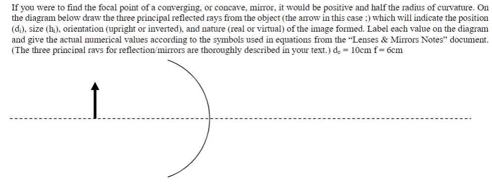 If you were to find the focal point of a converging, | Chegg.com