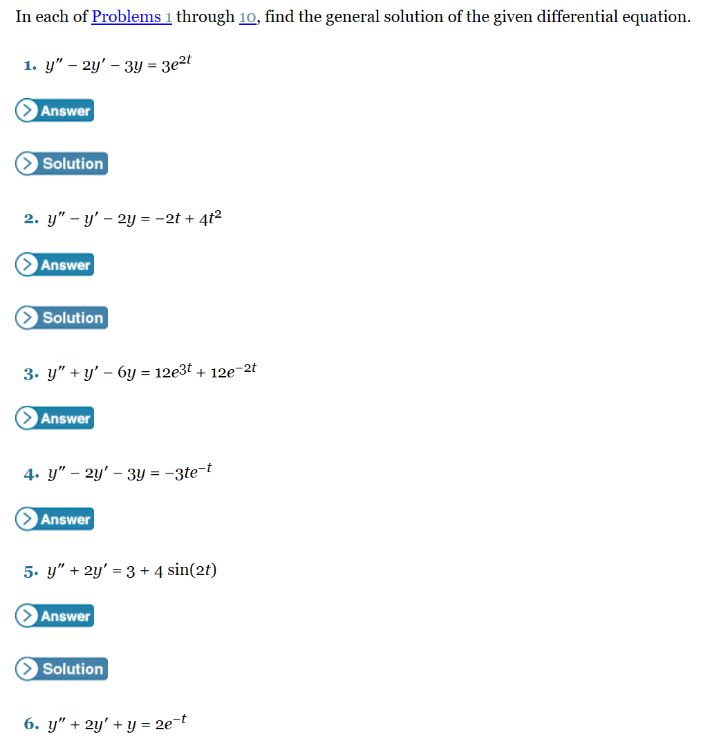 Solved In Each Of Problems 1 Through 10 Find The General 0121