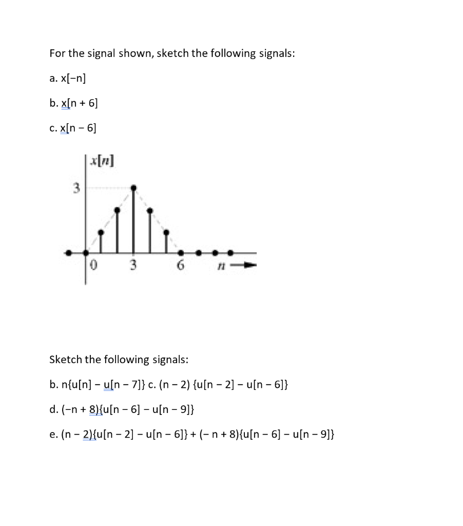 Solved For the signal shown sketch the following signals  Cheggcom