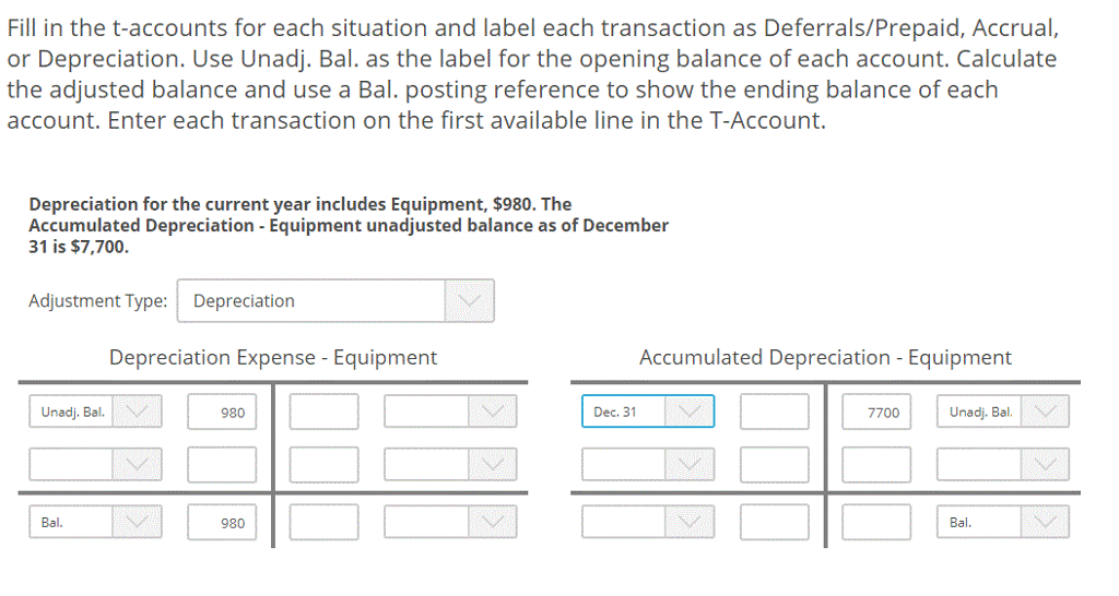 Solved Depreciation for the current year includes Equipment,
