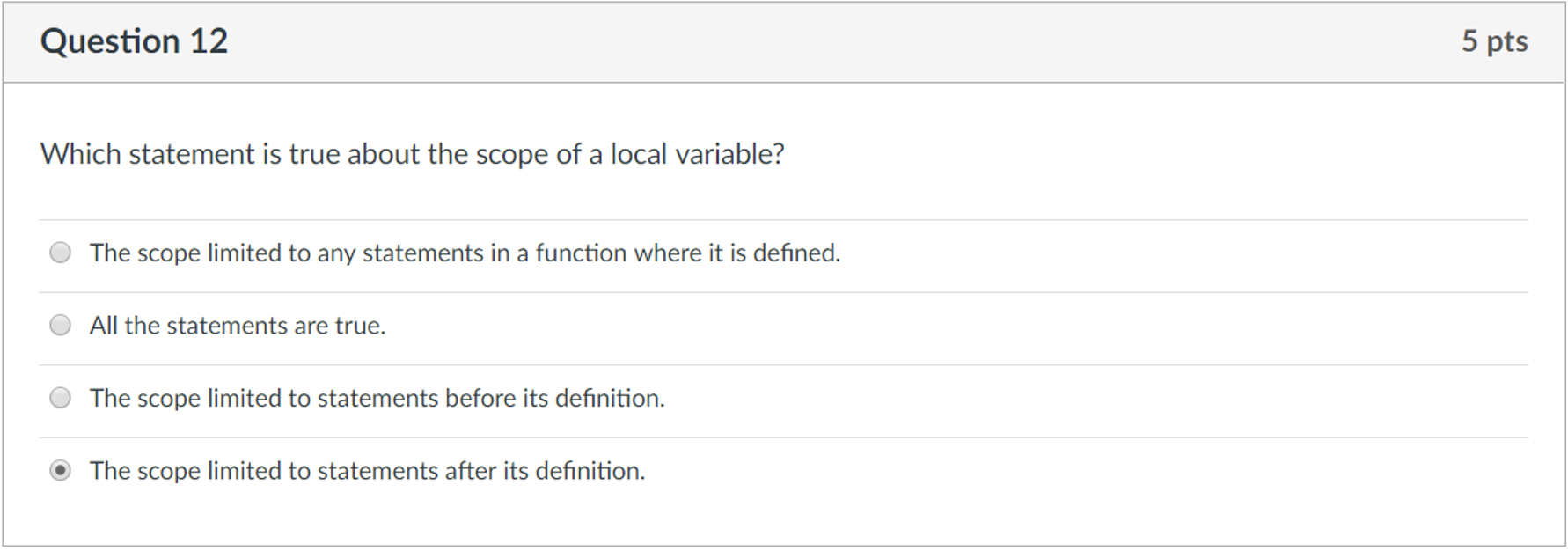 Solved Question 1 5 pts Given the code segment below: if | Chegg.com