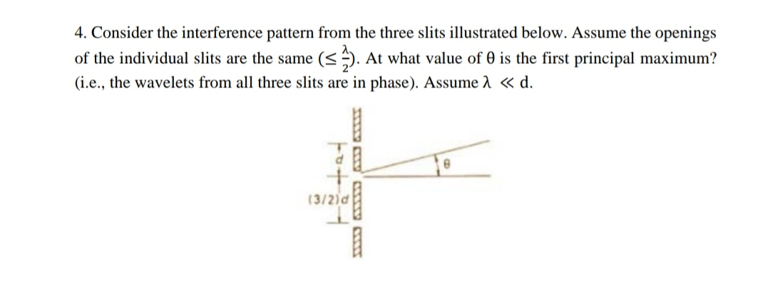 Solved 4. Consider the interference pattern from the three | Chegg.com