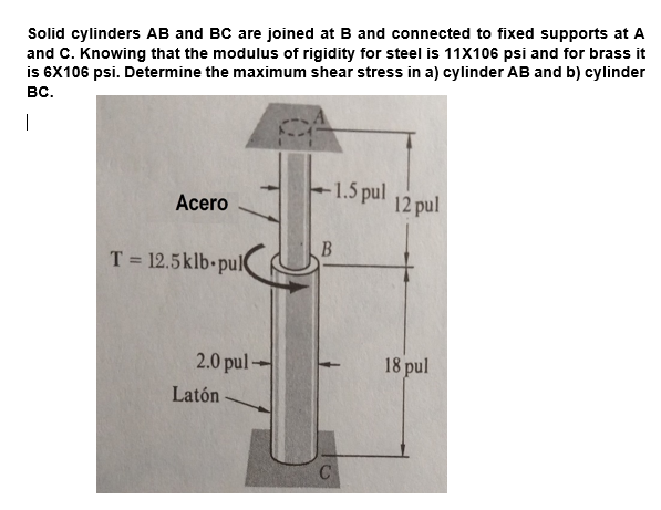 Solved Solid cylinders AB and BC are joined at B and | Chegg.com