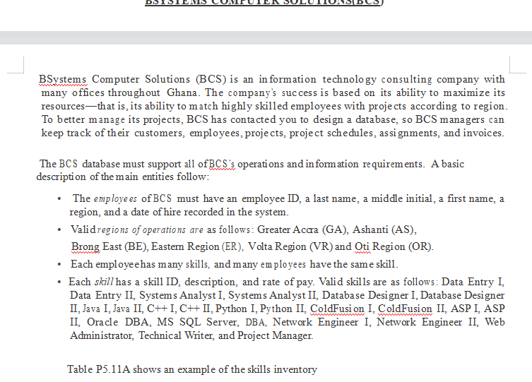 Solved BSystems Computer Solutions (BCS) is an information | Chegg.com