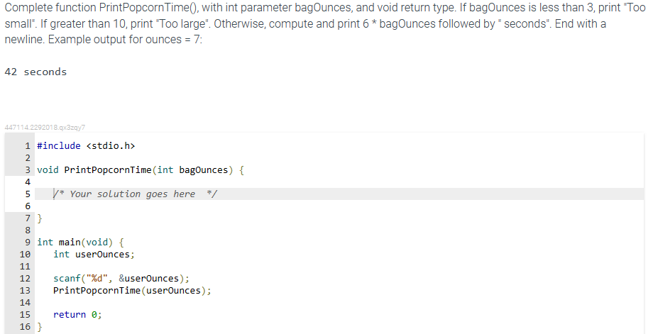 Solved Complete function PrintPopcornTime (), with int | Chegg.com