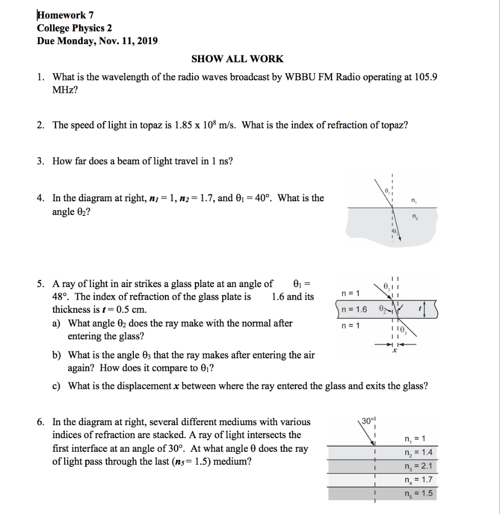 college physics homework