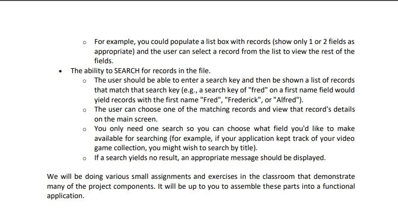 Solved Term Project Specifications: (Project due on April | Chegg.com