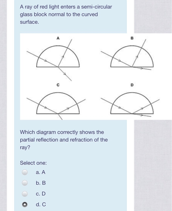 semi circular glass block refraction experiment
