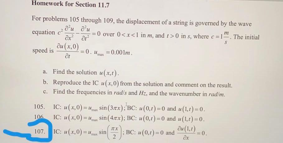 Solved Homework For Section 11 7 For Problems 105 Through Chegg Com