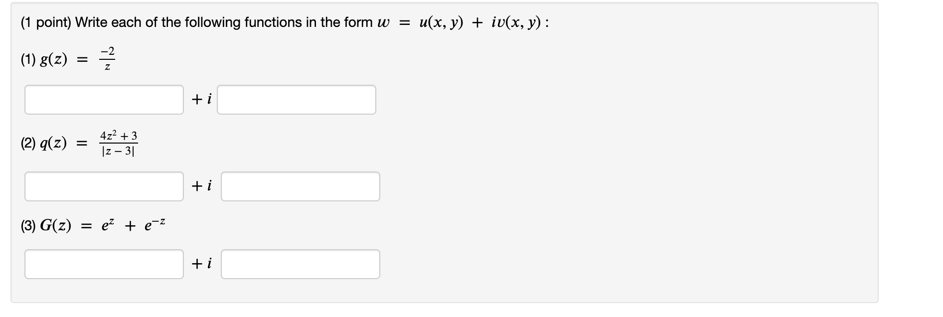 Solved 1 Point Write Each Of The Following Functions In Chegg Com