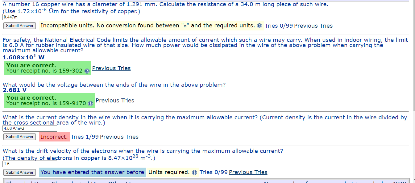 Solved A number 16 copper wire has a diameter of 1.291 mm.