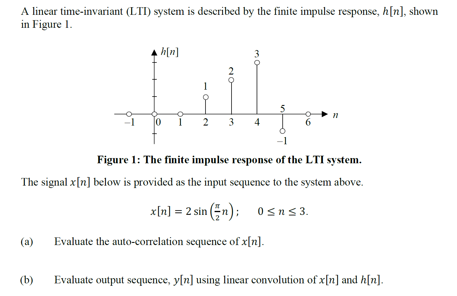 Solved A linear time-invariant (LTI) system is described by | Chegg.com