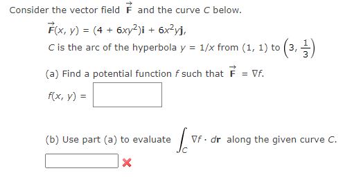 Solved Consider the vector field vec(F) ﻿and the curve C | Chegg.com