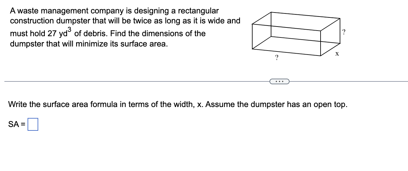 Solved A waste management company is designing a rectangular | Chegg.com