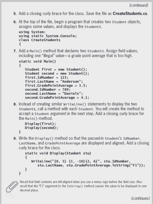 Solved You Do It Creating a Class and Objects In this | Chegg.com