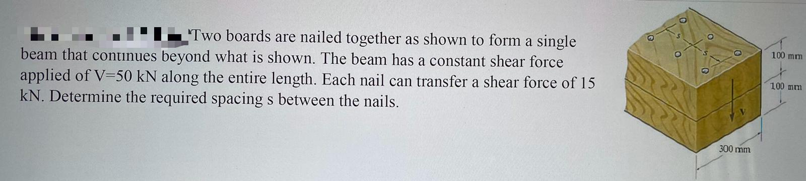 Solved 100 Mm Two Boards Are Nailed Together As Shown To | Chegg.com