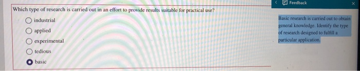 Solved Which type of research is carried out in an effort to | Chegg.com