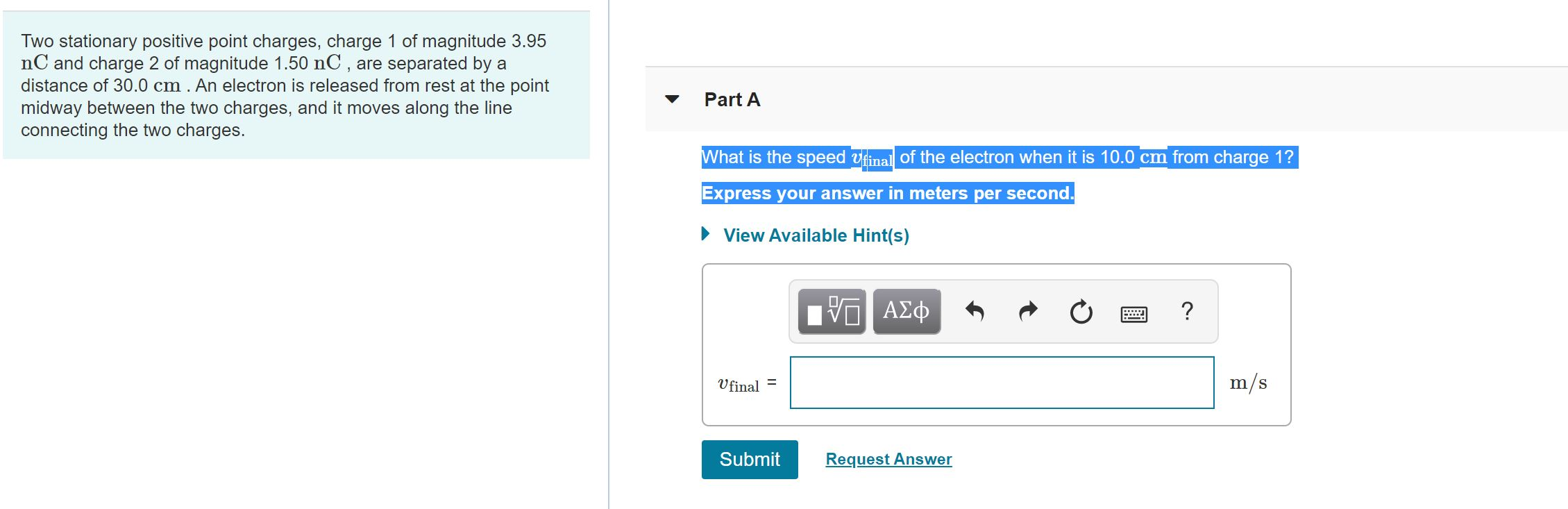 Solved Two stationary positive point charges, charge 1 of